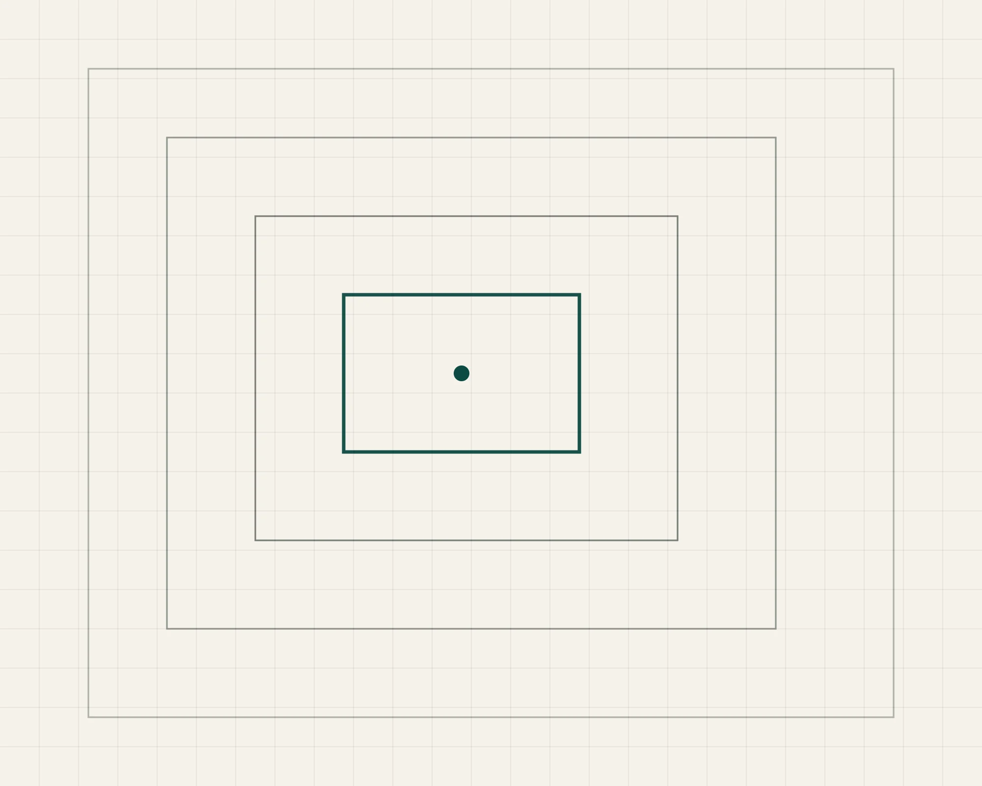 Four nested rectangles of different proportions arranged as a plan drawing